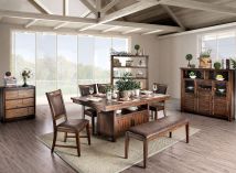Furniture of America CM3061T Wichita - Dining Table - Distressed Dark Oak