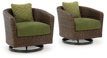 Ashley Furniture P572-821 Horizon Hall - Swivel Lounge With Cushion - Brown / Green