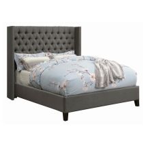 CoasterEssence 301405Q Bancroft - Upholstered Queen Wingback Bed - Gray