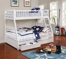 CoasterEssence 460180 Ashton - 2-Drawer Wood Twin Over Full Bunk Bed - White