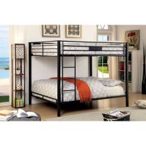 Furniture of America CM-BK939QQ-BED Claren - Queen Over Queen Bunk Bed - Black
