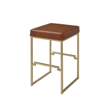 ACME 96715 Boice - Bar Stool - Light Brown PU & Gold