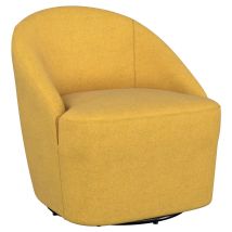 Coaster Fine Furniture 903076 Leon - Upholstered Barrel Accent Swivel Chair - Mustard Yellow