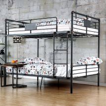Furniture of America CM-BK913FF-BED Olga - Full Over Full Bunk Bed - Antique Black