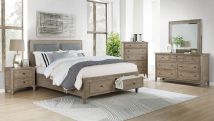 Furniture of America FOA7173CK-BED Anneke - California King Bed - Wire - Brushed Warm Gray