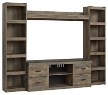 Signature Design by Ashley® EW0446W7 Trinell - Brown - 4-Piece Entertainment Center With 60" TV Stand W/Fireplace Option