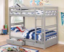 Furniture of America CM-BK588T-GY-BED California - Twin Over Twin Bunk Bed - Gray
