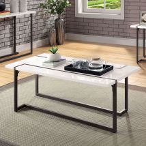 Furniture of America FOA4799C-TABLE Izar - Coffee Table - White / Gun Metal