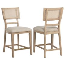 Coaster Fine Furniture 109389 Kailani - Radio Weave Cane Counter Dining Side Chair (Set of 2) - Beige Oak