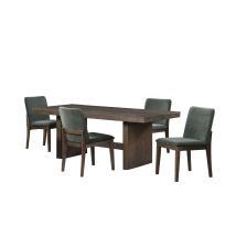 New Classic 40-D3434-RT4G New Classic 40-D3434-RT4G Kody - 79" Rectangle Fixed Top Dining Table With 4 Chair - Brown / Forest Green