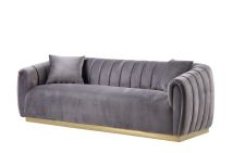 ACME 55670 Elchanon - Sofa - Gray Velvet & Gold Finish