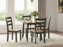Ashley Furniture D401/15/01(2) Ashley Furniture D401/15/01(2) Gesthaven - 5 Pc. - Round Dining Room Drop Leaf Table, 4 Side Chairs - Natural / Green