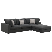 CoasterEssence 551324-SETB Serene - 4 Piece Upholstered Modular Sectional Sofa - Charcoal