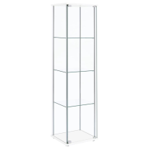 CoasterEveryday 951072 Bellatrix - 4-Shelf Clear Glass Curio Cabinet - White
