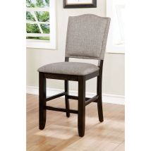 Furniture of America CM3911PC-2PK Teagan - Counter Height Chair (Set of 2) - Dark Walnut / Gray