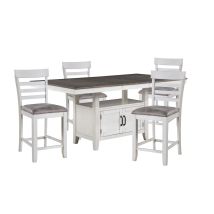 New Classic 40-7522-C4C Richland - Counter Table With 4 Chairs - White