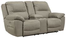 Signature Design by Ashley® 5420396 Next-gen Gaucho - Putty - Dbl Rec Pwr Loveseat W/Console