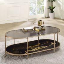 ACME LV02222 Fiorella - Coffee Table - Black Marble Print Champagne