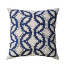 Furniture of America PL8011-2PK Teri - Pillow (Set of 2) - Beige / Indigo