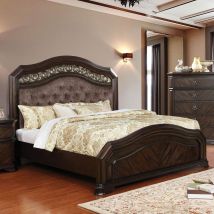 Furniture of America CM7752Q-BED Calliope - Queen Bed With Button Tufted Headboard - Espresso