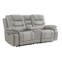 Intercon CY-LS-280DPR-LGR-C Cody - Dual-Power Loveseat - Santorini Solana