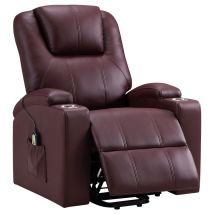 Coaster Fine Furniture 609479P Armstrong - Upholstered Power Lift Massage Recliner - Wine Red
