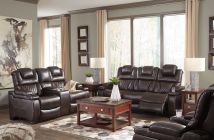 Signature Design by Ashley® 75407/15/18/13 Warnerton - Chocolate - 3 Pc. - Power Sofa, Loveseat, Recliner