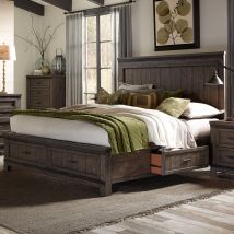 Liberty Furniture 759-BR-K2S Thornwood Hills - King Two Sided Storage Bed - Dark Gray