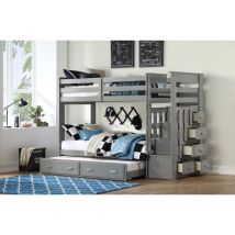 ACME 37870 Allentown - Twin Over Twin Bunk Bed & Trundle - Gray