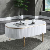 ACME LV02464 Daveigh - Coffee Table - White High & Gold