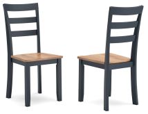 Signature Design by Ashley® D399-01 Gesthaven - Natural / Blue - Dining Room Side Chair (Set of 2)