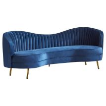 CoasterEssence 506861 Sophia - Upholstered Channel Tufted Sofa - Blue