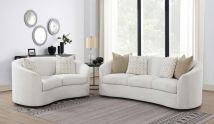 CoasterEssence 509171-S2 Rainn - 2 Piece Boucle Upholstered Sloped Arm Sofa Set - Latte