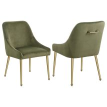 Coaster Fine Furniture 107572 Mayette - Upholstered Side Dining Chair (Set of 2) - Olive