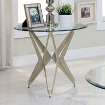Furniture of America CM4284E-TABLE Villarsglane - End Table - Pearl Silver