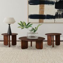 Coaster Fine Furniture 721998-S3 Dale - 3 Piece Solid Wood Coffee And End Table Set - Brown