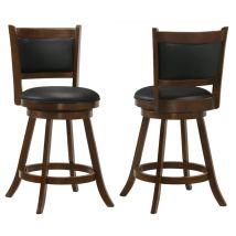 CoasterEssence 101919 Broxton - Upholstered Swivel Counter Chair (Set of 2) - Chestnut