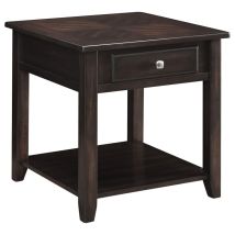 CoasterEssence 721037 Bradford - 1-Drawer Square Wood End Table - Walnut