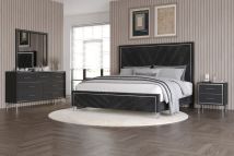 New Classic 00-B1891-34N New Classic 00-B1891-34N Ava - 5/0 Queen 4 Piece Bedroom Set (Bed & Dresser & Mirror & Nightstand) - Black