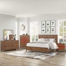 Liberty Furniture 936-BR-CKPBDM Shaker Lakes - 3 Piece Bedroom Set (California King Panel Bed, Dresser & Mirror) - Harvest Brown