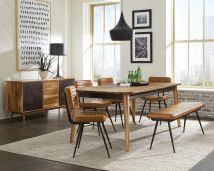 Coaster Fine Furniture 110571-S6C Partridge - 6 Piece Dining Set Natural - Sheesham And Camel