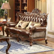 Furniture of America CM6786-LV-PK Jericho - Loveseat - Brown / Dark Oak