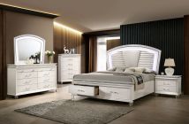 Furniture of America CM7899CK-BED Maddie - California King Bed - Pearl White / White