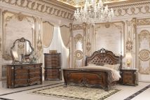 New Classic 00-2477-35C New Classic 00-2477-35C Bella Notte - Queen 5 Piece Bedroom Set (Padded Sleigh Bed, Dresser, Mirror, Chest, Nightstand) - Cherry