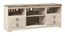 Ashley Furniture W267-68 Willowton - 64" TV Stand W/Fireplace Option - Whitewash