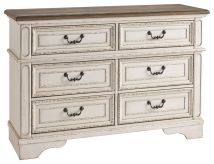 Ashley Furniture B743-21 Ashley Furniture B743-21 Realyn - Dresser - 6-drawer - White / Brown / Beige