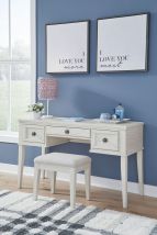 Ashley Furniture B742-22 Robbinsdale - Vanity With Stool (Set of 2) - Antique White