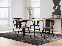 Ashley Furniture D501/25/02(2) Gretlynn - 5 Pc. - Dining Room Table, 4 Side Chairs - Black / Natural