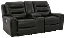 Signature Design by Ashley® 6110518 Warlin - Black - Pwr Rec Loveseat/Con/Adj Hdrst