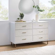 ACME AC00960 Myles - Dresser - White, Champagne & Gold Finish